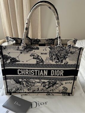 DIOR Medium Zodiac Print Book Tote Bag. Like New With Dust Bag and Paperwork.